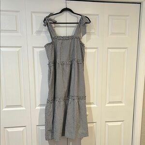 NEW WITH TAGS Lisa Marie Fernandez Black and White Gingham Tiered Midi Sundress